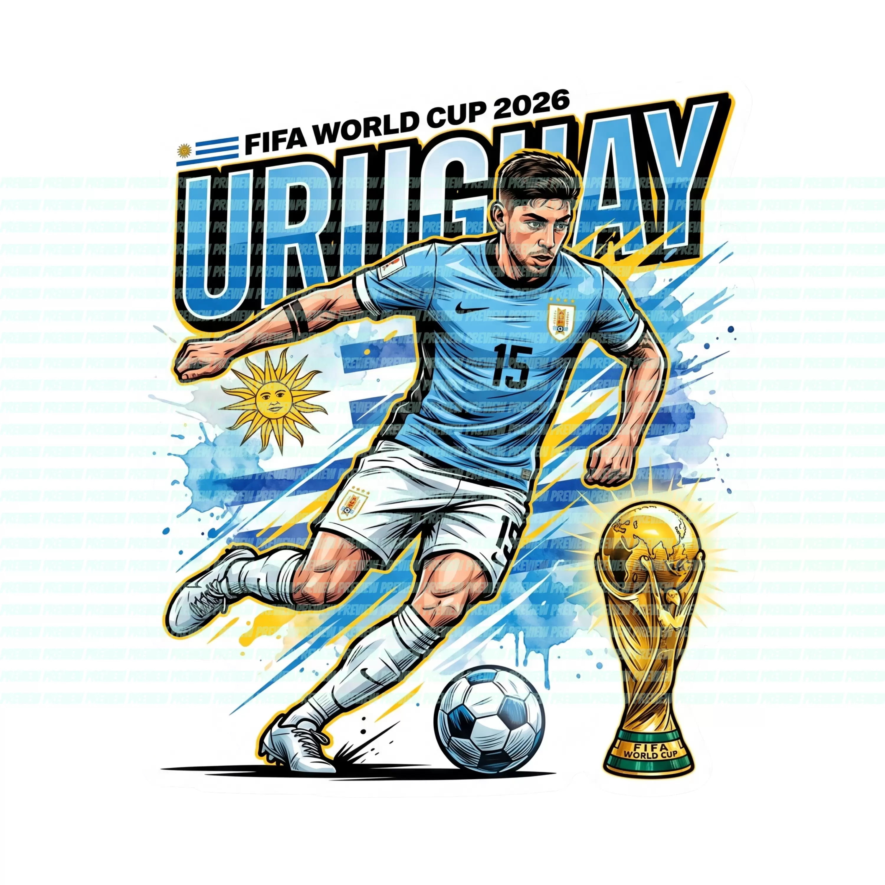 Football World Cup 2026 Uruguay Life Wallpaper for Android 13, 14, 15 phones like Samsung Galaxy A06