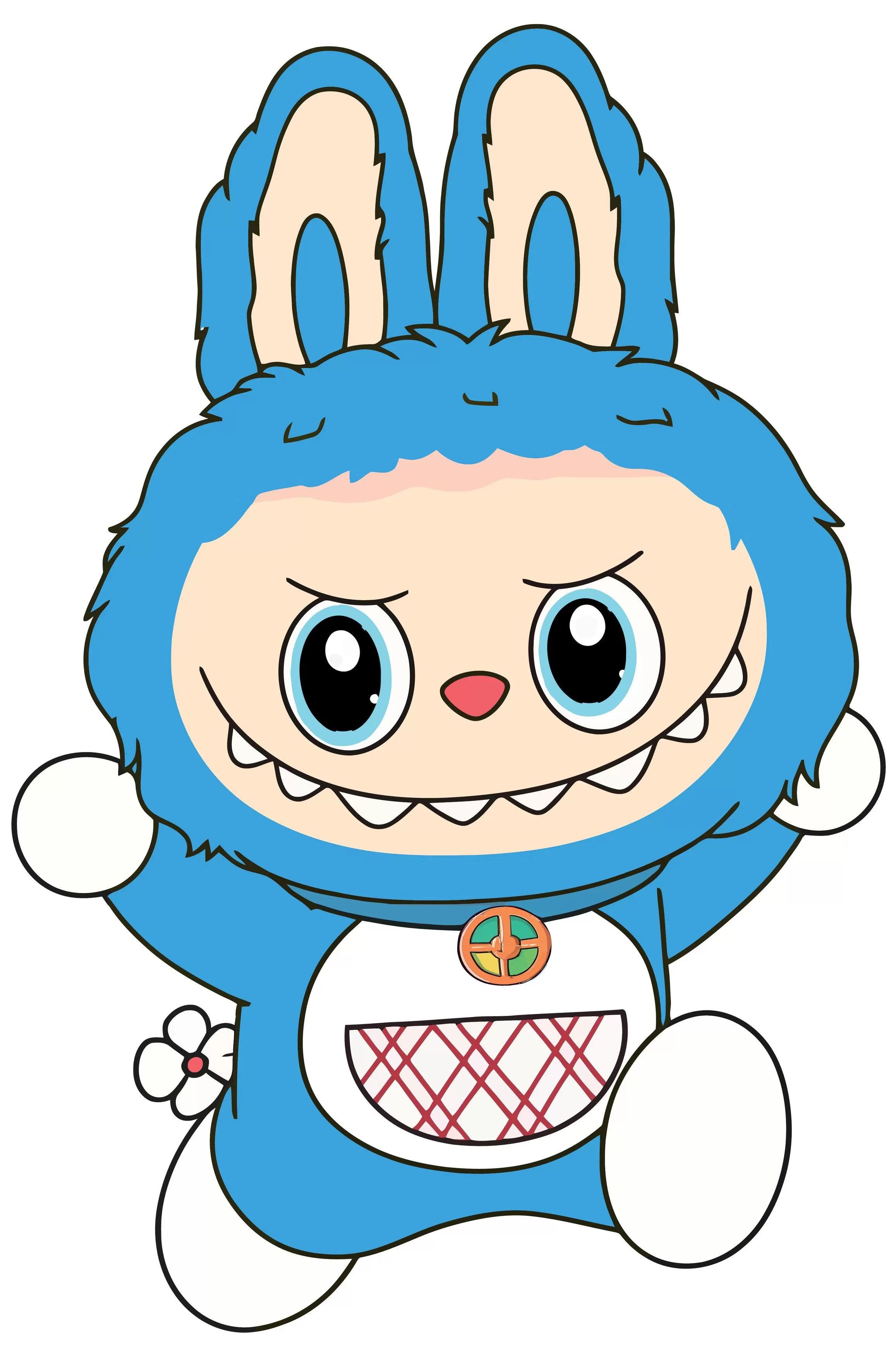 Blue Labubu #3092 Life Wallpaper for Android 13, 14, 15 phones like Xiaomi Redmi 14C