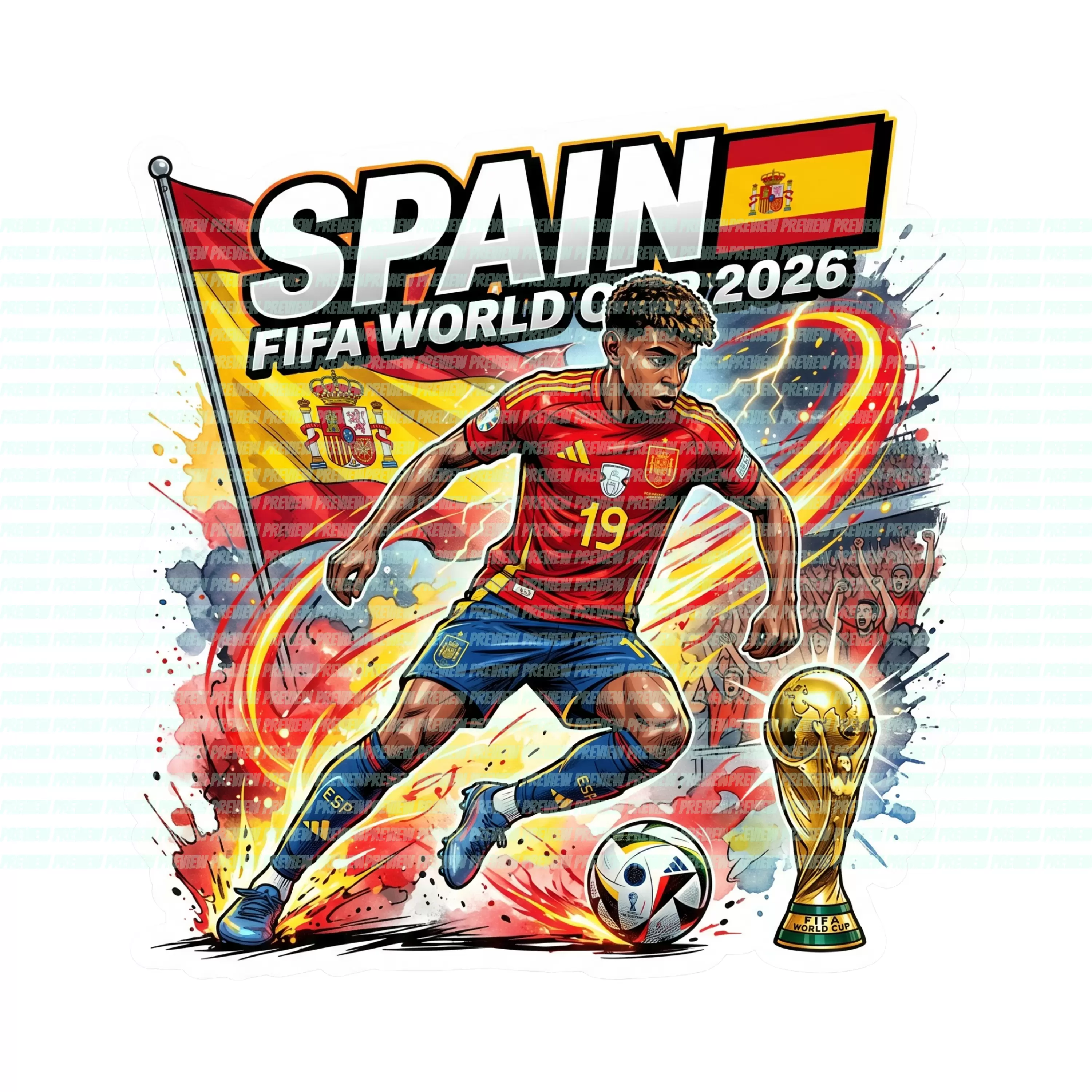 Football World Cup 2026 Spain Life Wallpaper for Android 13, 14, 15 phones like OnePlus 13R