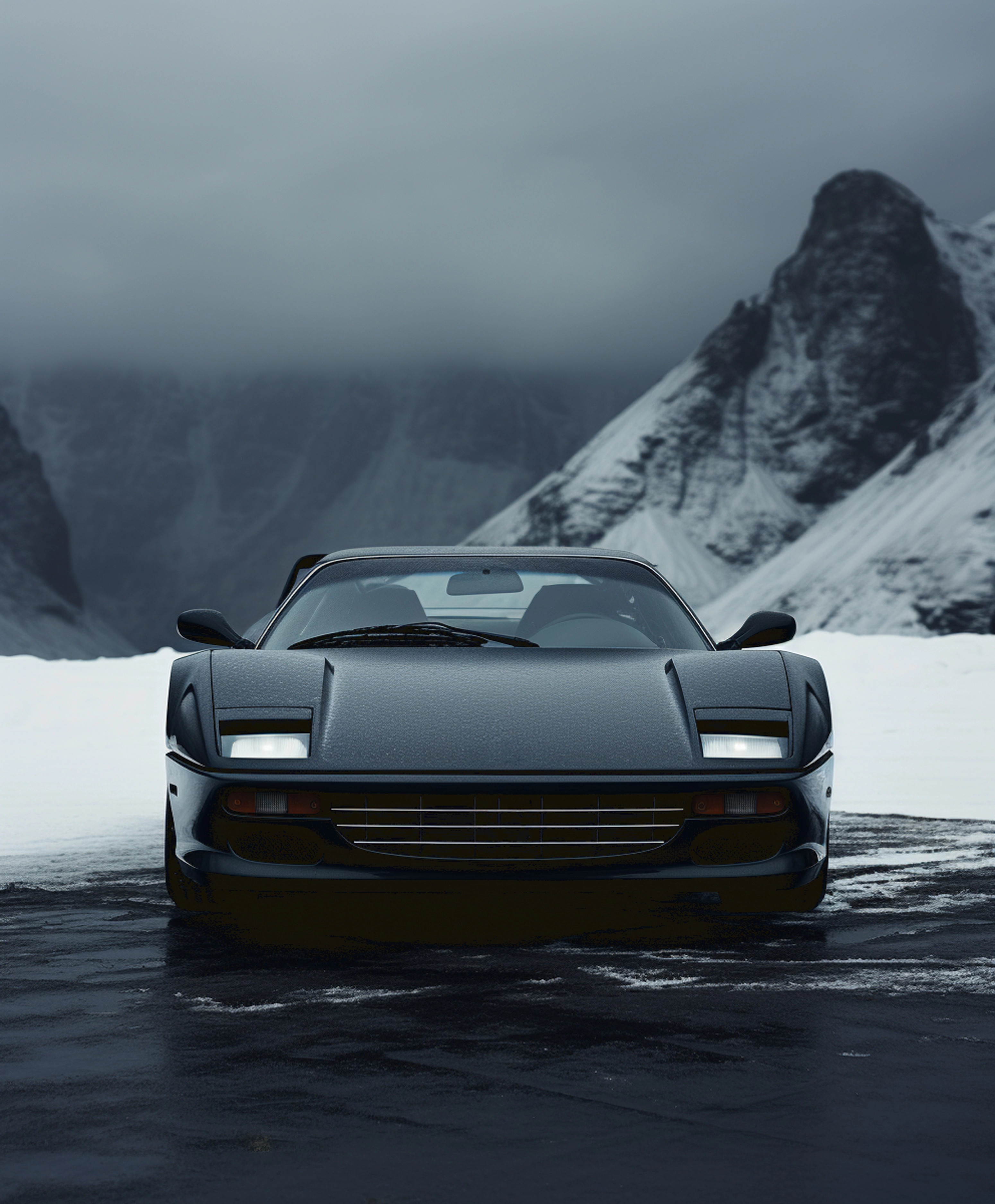 Black Ferrari F40 Life Wallpaper for Android 13, 14, 15 phones like Google Pixel 9a