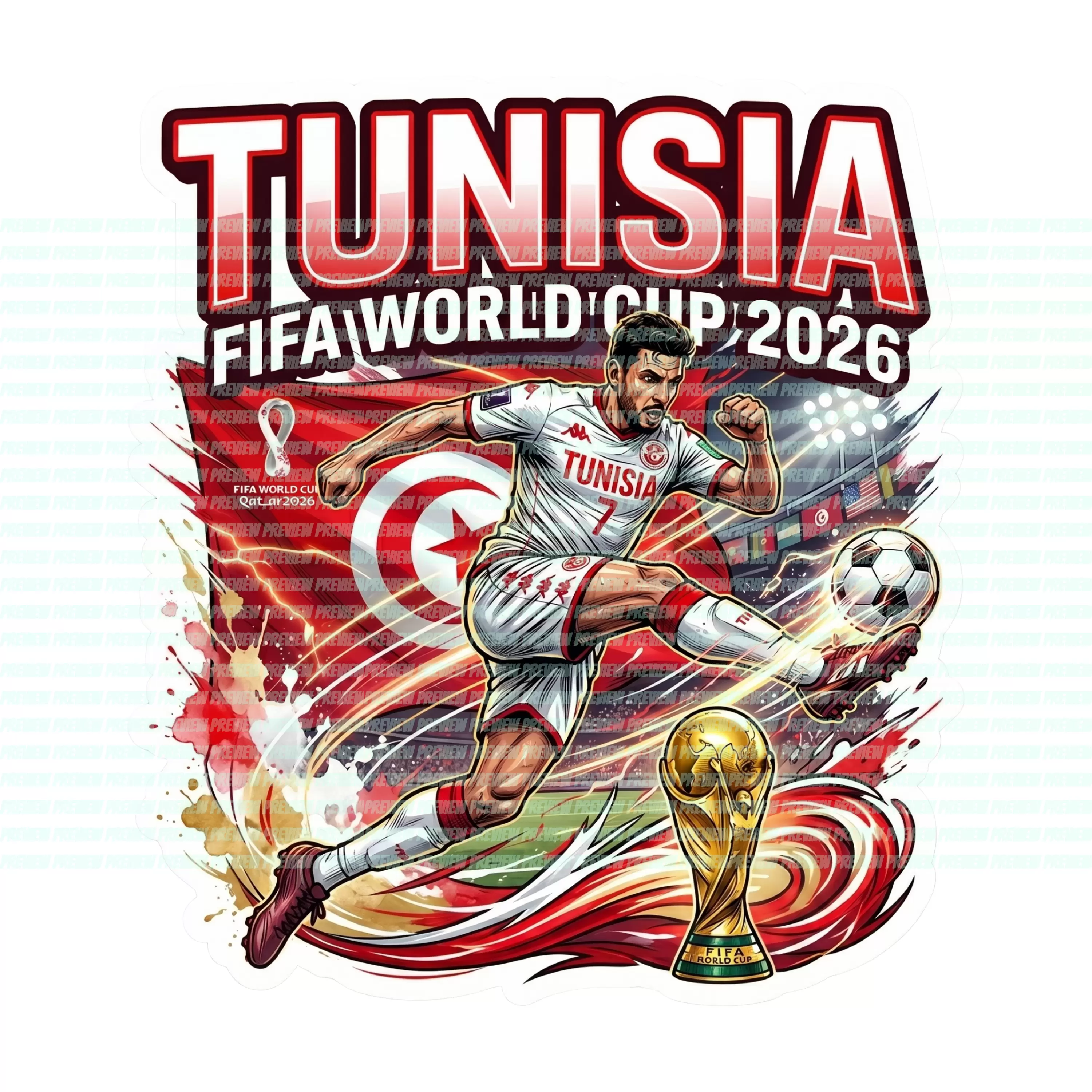 Football World Cup 2026 Tunisia Life Wallpaper for Android 13, 14, 15 phones like Google Pixel
