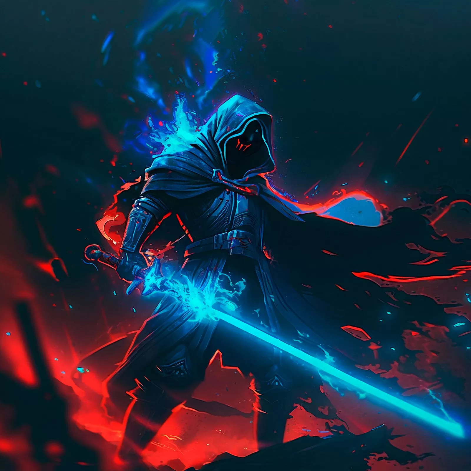 🗡️ The Mystery of the Blazing Blue Knight Life Wallpaper for Android 13, 14, 15 phones like Samsung Galaxy A55