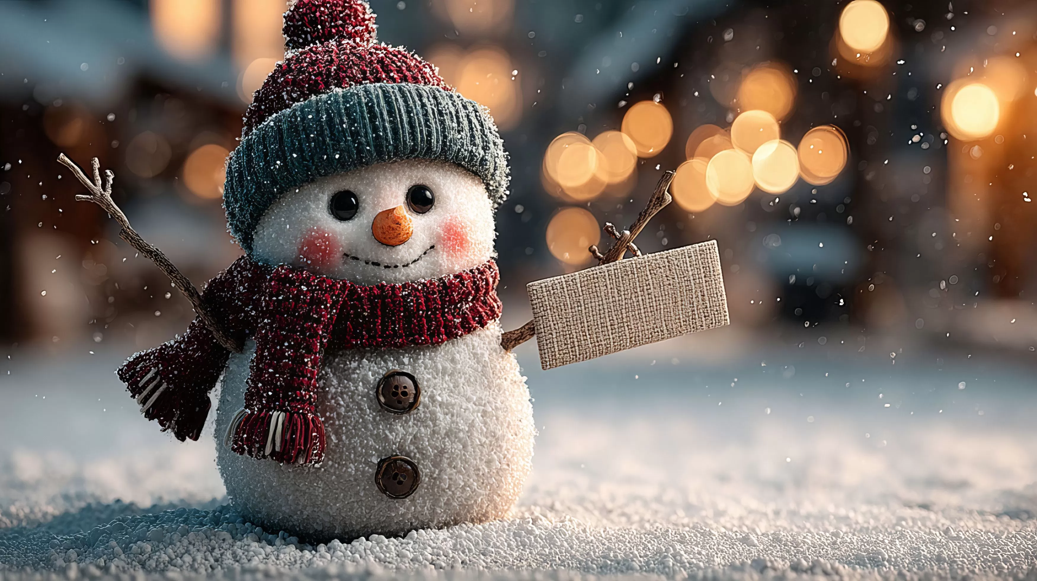 Snowman Holding Letter #1022 Life Wallpaper for Android 13, 14, 15 phones like Samsung Galaxy S24 Ultra
