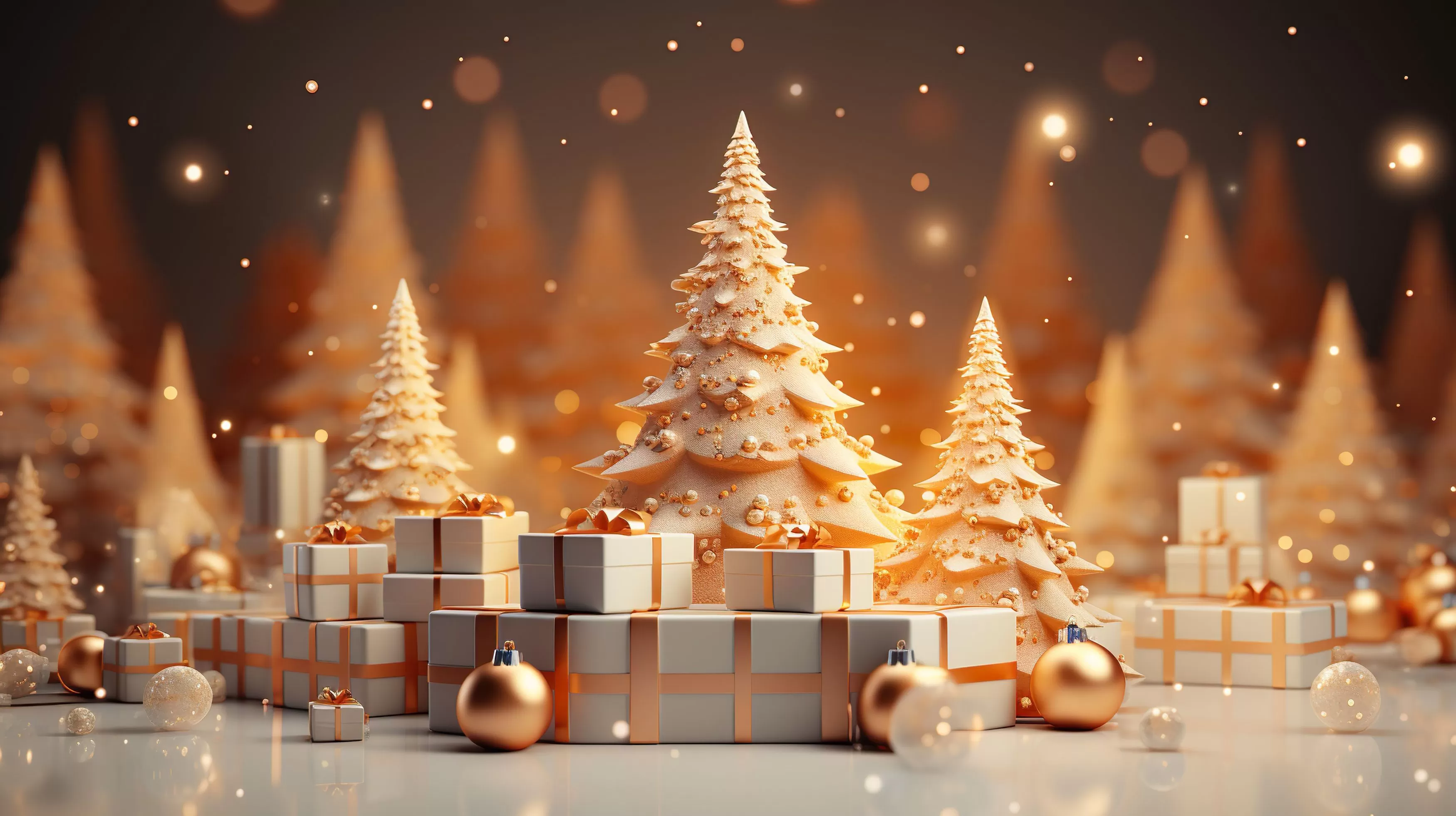 Christmas With Gold Trees #b7a2 Life Wallpaper for Android 13, 14, 15 phones like Samsung Galaxy S24 Ultra