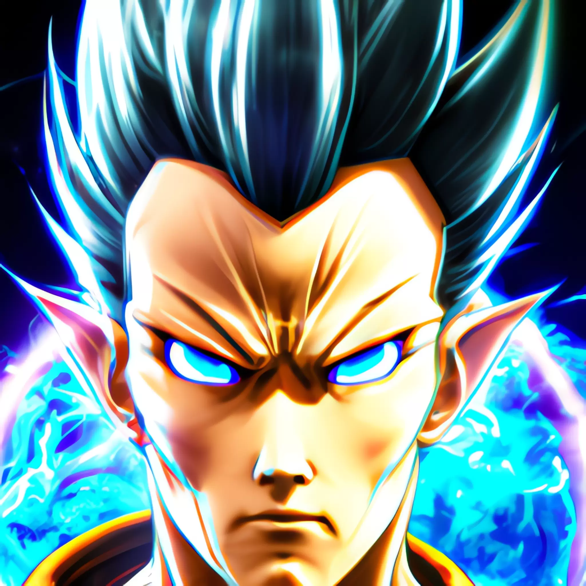 Glowing Vegeta Life Wallpaper for Android 13, 14, 15 phones like Samsung Galaxy A55